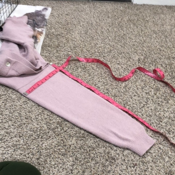 BCBGeneration Cropped Cardigan Sweater Size Large Pastel Purple Fuzzy Texture - Picture 11 of 11